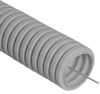 Труба гофрированная ПВХ серая с/з д16 (100м/5500м уп/пал) Строитель (PR.031600)