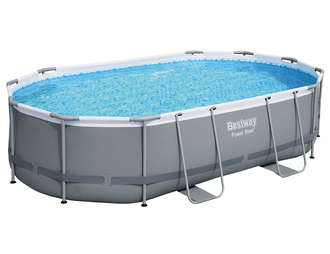 Овальный каркасный бассейн Bestway Power Steel 488×305×107 см (56448)