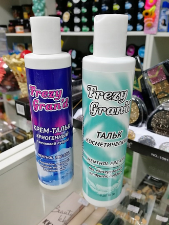 Frezy Grand Крем-тальк криогенный с шелковой пудрой / Тальк косметический FREZY GRAN'D с ментолом, вес 120 г