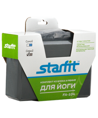 Комплект из блока и ремня для йоги STARFIT FA-104