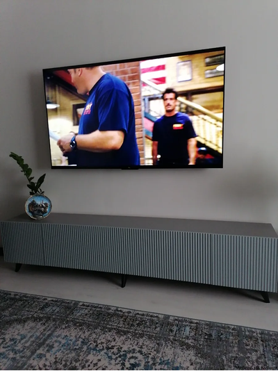 Сканди тумба под ТВ Серый Шифер/Грин Грей Софт