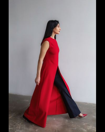 Топ удлиненный из вискозы (красный)