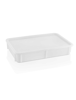 Контейнер для теста 600*400*100 мм. прямой, сплошной, мороз-кий, белый полиэт.(крышка 76803)