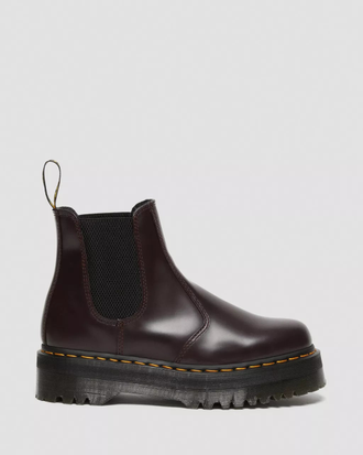 Челси Dr Martens 2976 Smooth Leather Platform Chelsea Boots Bordo