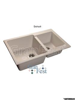 Мраморная мойка GRANFEST GF-P780K 2 чаши, с разморозкой