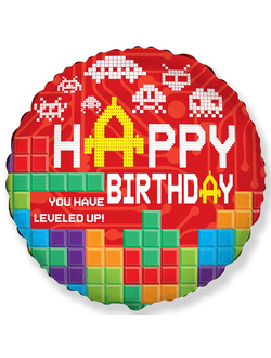 Фольгированный шар с гелием "С днем рождения!" конструктор 45см