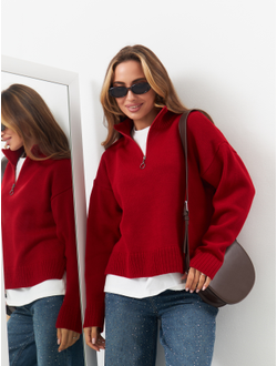 Джемпер поло с длинным рукавом