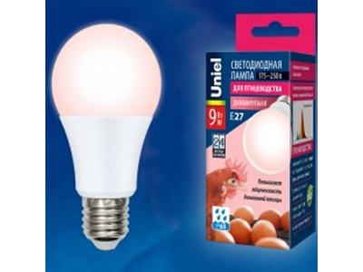 Лампа Uniel диммируемая для яйценоскости E27 9W(450lm) 60x110 LED-A60-9W/SCEP/E27/FR/DIM IP65