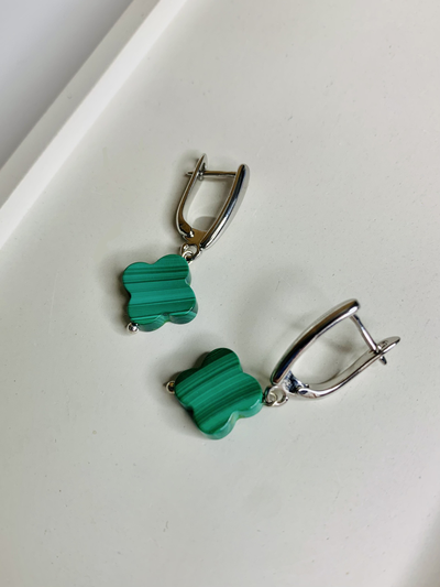 Серьги малахит. Разные формы