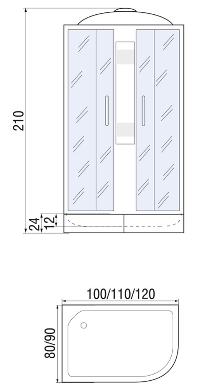 Душевая кабина River Nara 100/80/24 МТ L 100x80
