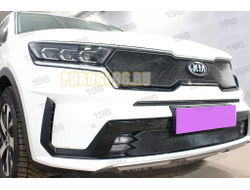 Защита радиатора для KIA Sorento 2020- black низ с ПТФ