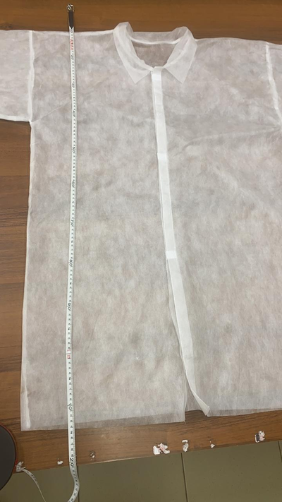 Халат защитный одноразовый с сертификатом соответствия, 10шт/уп