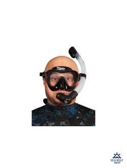 Маска для дайвинга с трубкой Scuba Brothers Flipper Black, комплект