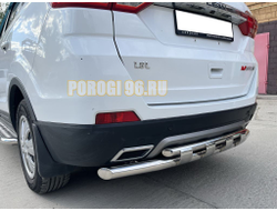 Защита заднего бампера двойная с перемычками d60/42 для Lifan Myway (2017-...)