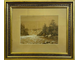 Казанцев Владимир Гаврилович (1849-1902)  Ласточки над водопадом 1880-е-1890-е гг. Бум., гр.кар., сепия, белила 25,5Х34,2 (в свету) (1229)