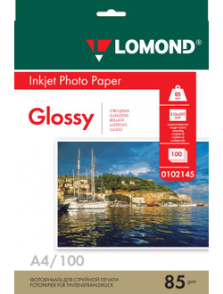 Односторонняя Глянцевая фотобумага Lomond для струйной печати, A4, 85 г/м2, 100 листов