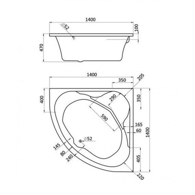 Акриловая ванна Santek Мелвилл 140х140