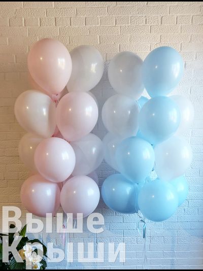 Голубой и розовый фонтан из воздушных шаров для Гендер Пати