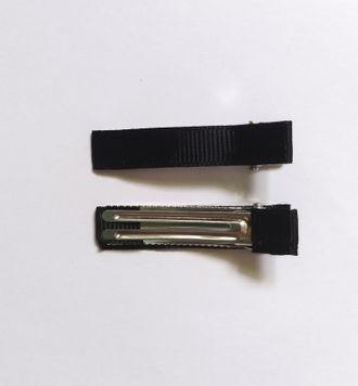 Заколка металл-ткань 50 мм, цвет чёрный