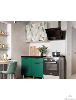 Ева 1 м кухонный гарнитур Геометрия/М07(Зеленый лес)