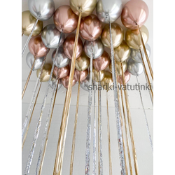 Шары хром с дождиком 25шт