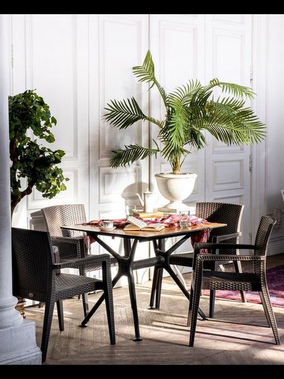 Обеденный комплект Modus темно-коричневый на 4 персоны