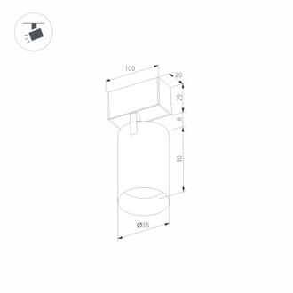 Светильник Arlight MAG-SPOT-25-R90-9W  (BK, 30 deg, 24V)