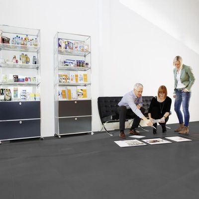 Виниловый пол Wineo 800 Tile XXL Solid Dark DB00096-1, клеевой, большого формата