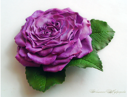 Заколка-брошь "Сиреневая".