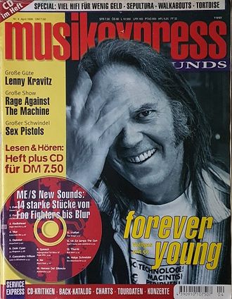 Musikexpress Sounds Magazine April 1996 Neil Young, Иностранные музыкальные журналы, Intpressshop