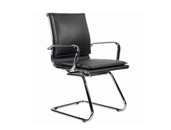 Кресло для приемных и переговорных BRABIX "Kayman CF-102", экокожа, хром, черное