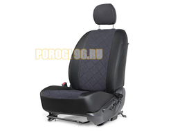 Чехлы Алькантара RIVAL задняя спинка 40/60, рисунок Ромб для Hyundai Creta 2016-2021