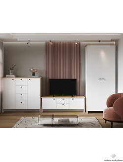 Теодора комплект мебели для гостиной Белый/Дуб крафт