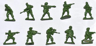 Спецназ и десантники. Зеленый полистирол, 10 фигур. (30мм)