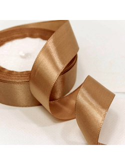 Лента атласная 25мм (105, св. коричневая), 22,9м