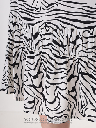 Летнее платье с анималистическим рисунком "зебра"