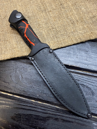 Подарочный нож 6Х9С сталь VG-10, рукоять комбинированная G10 и микарта молния