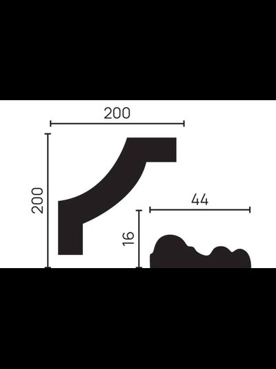 Угловой элемент DECOR-DIZAYN C1-DD400 к молдингу DD400, из дюрополимера, под покраску, 4шт