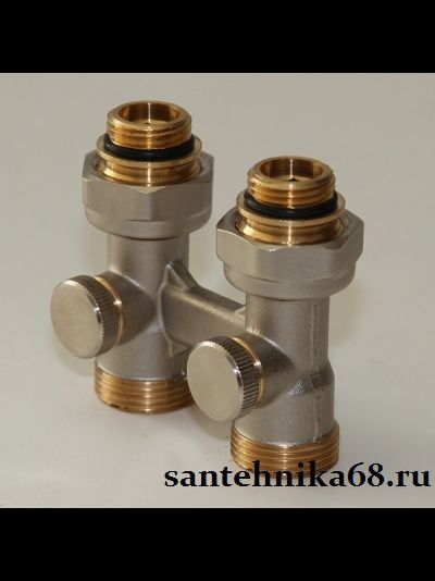 Узел прямой радиаторный 1/2&#039;&#039;х3/4&#039;&#039; нар/вн Евроконус HEATON со встроеным вентилем для 2-трубной системы