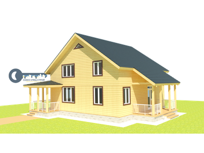 ДЖ-01 ГАБАРИТНЫЕ РАЗМЕРЫ: (10Х7,5М) 1,5 ЭТАЖА, ОБЩАЯ ПЛОЩАДЬ: 191М² (модификация 1)