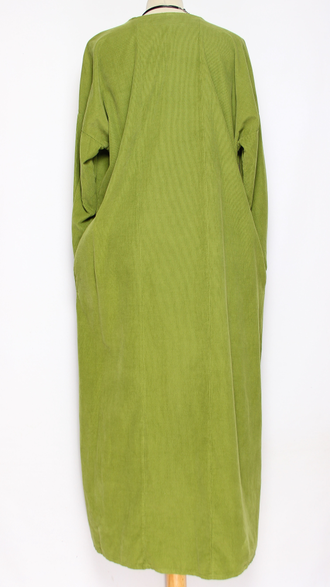 Платье Бохо вельветовое "ПЛАНКА ЗАЩИП ПУГОВИЦЫ" яблоко до р.56