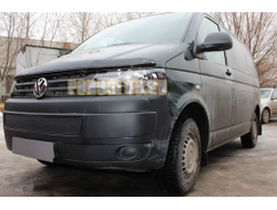 Защита радиатора Volkswagen T5 рестайлинг (Transporter, Multivan, Caravelle) 2009- black PREMIUM