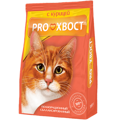 Корм Прохвост для взрослых кошек с курицей 0,350 кг
