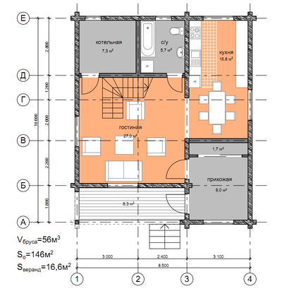 Дом из профилированного бруса ПБ-06, 146 м2