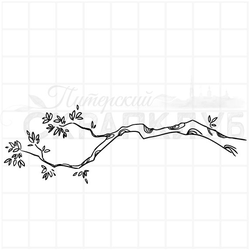 Штамп листья на ветке