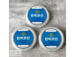 Силиконовая резиночка синяя наклейка (Корея) 0,6/ 0,8 / 1 мм, цена за катушку