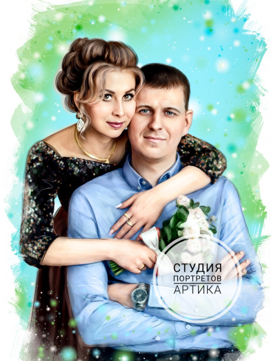 Портрет в Стиле Реализм 2 Человека