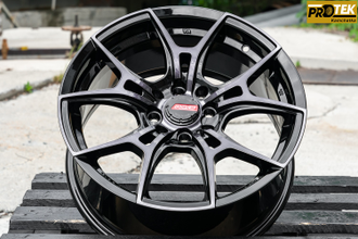 Комплект дисков R16 7,0J ET+38 4*100/4*114,3 RGW 040 Черный с полированными лучами под лаком (T451)