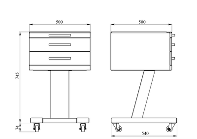 Столик стоматолога подкатной ССМ-2.0 Люкс