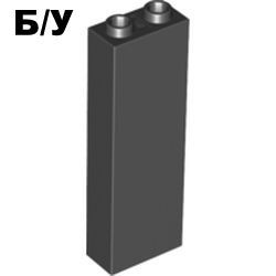 ! Б/У - Brick 1 x 2 x 5 - Blocked Open Studs or Hollow Studs, Black (2454 / 245426) - Б/У
